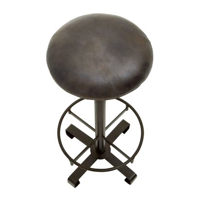Buffalo Antique Blue Leather Bar Stool