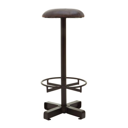 Buffalo Antique Blue Leather Bar Stool