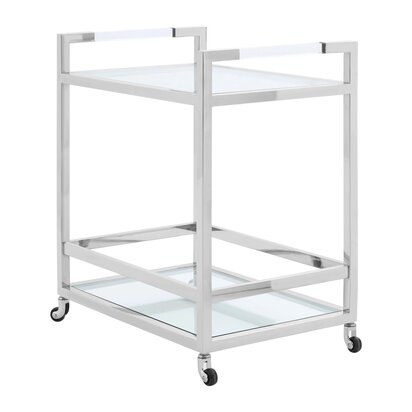 Vogue  Silver Finish  2 Tier Drinks Trolley