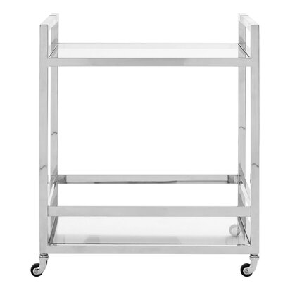 Vogue  Silver Finish  2 Tier Drinks Trolley