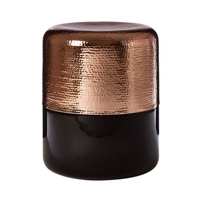 Emimore Black Glass and Copper Side Table