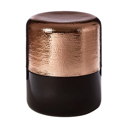 Margot Black Glass and Copper Side Table