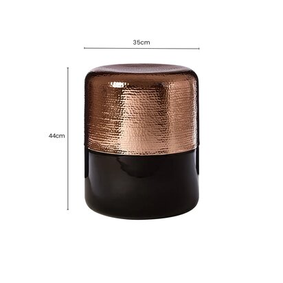 Margot Black Glass and Copper Side Table