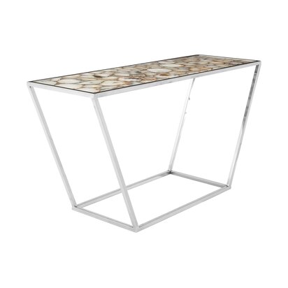 Vita White Agate and Silver Console Table