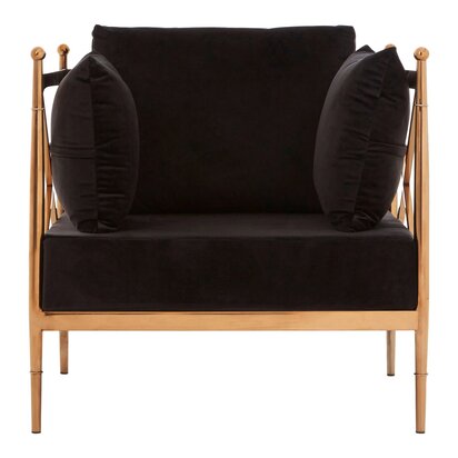 Novo Black Velvet and Rose Gold Frame Chair