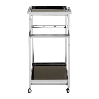 Aristead 3 Tier Trolley with Silver Finish Frame