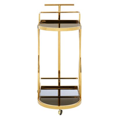 Novo 2 Tier Gold And Wavy Design Trolley