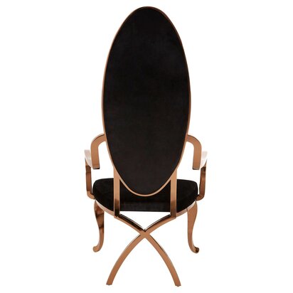 Novara Black Velvet And Rose Gold Baroque Chair