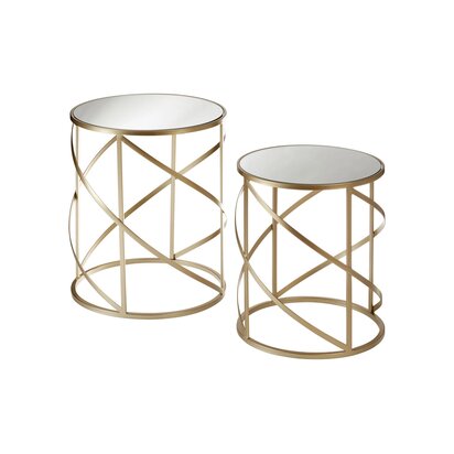 Delirose Set Of 2 Swirl Frame Tables