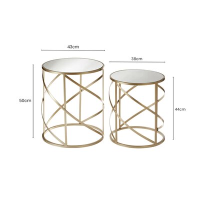 Delirose Set Of 2 Swirl Frame Tables