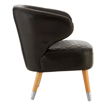 Beauana Black Leather Effect Accent Chair