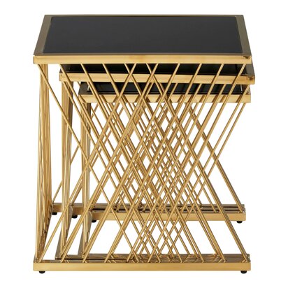 Veranell Gold and Black Set Of 3 Nesting Tables