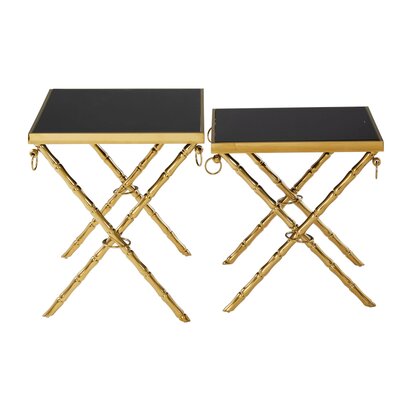 Veranell Gold and Black Set Of 2 Nesting Tables