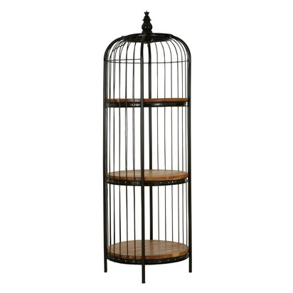 Prieymere Black Finish 3 Tier Birdcage Small Shelf Unit