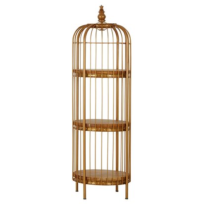 Florgate Small 3 Tier Gold Finish Birdcage Shelf Unit