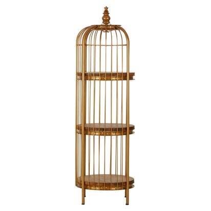 Florgate Small 3 Tier Gold Finish Birdcage Shelf Unit