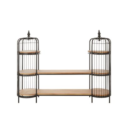 Florgate Black Finish Double Birdcage Wide Shelf Unit