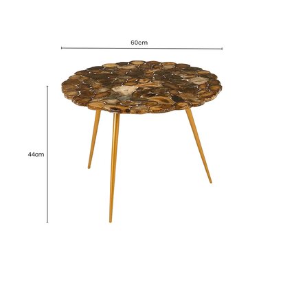 Relic Low Side Table With Agate Stone Top