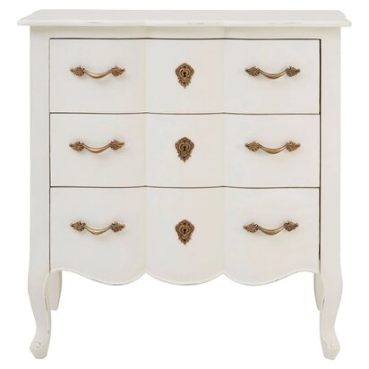 Loire White Chest of 3 Drawers