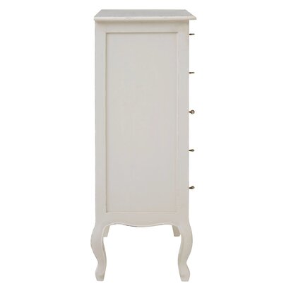 Piaerria White Chest of 5 Drawers
