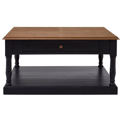 Loire Black and Natural Wooden Coffee Table with Drawer