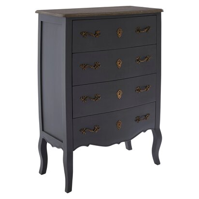 Loire Dark Grey Chest of 4 Drawers
