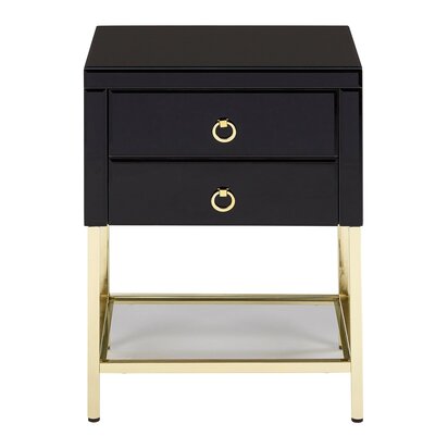 Kensington Townhouse Black 2 Drawer Side Table
