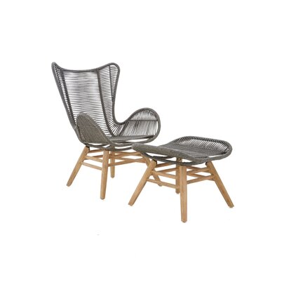 Sisal Grey Rope Lounge Chair And Footstool