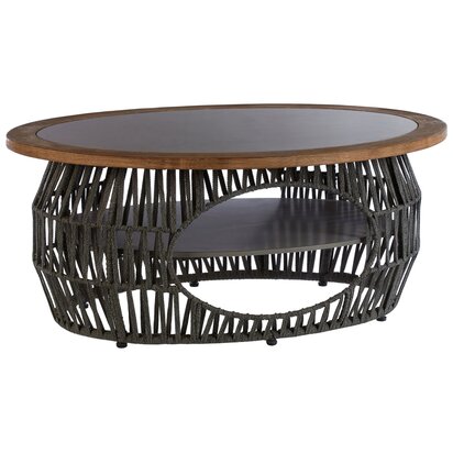 Opus Grey Woven Rope and Stone Coffee Table
