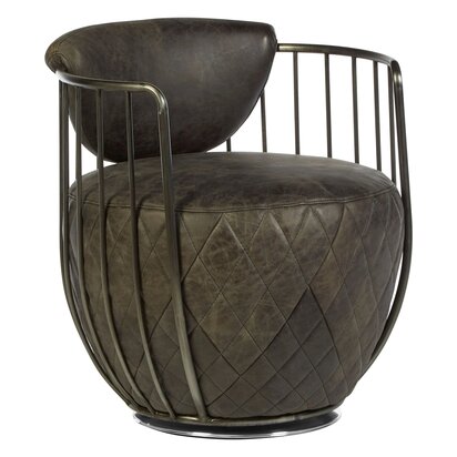 Hoxton Dark Grey Leather Swivel Chair