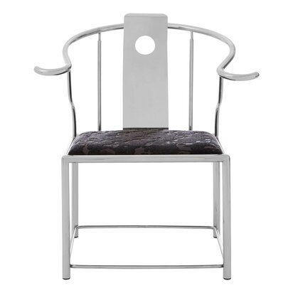 Deloton Black Velvet And Steel Chair