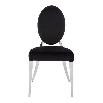 Deloton Black Velvet And Silver Chair
