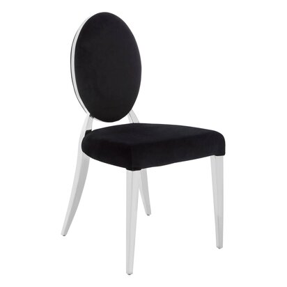 Deloton Black Velvet And Silver Chair