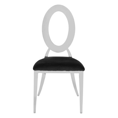 Deloton Oval Back Black Velvet Dining Chair