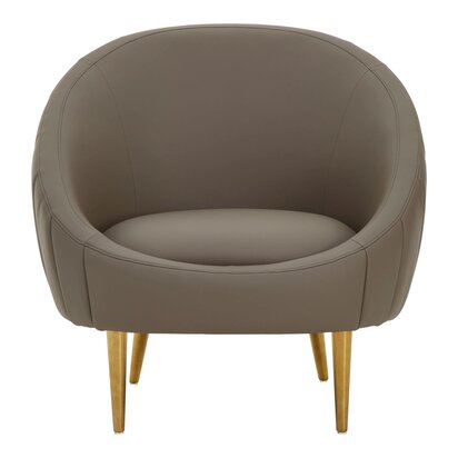 Emamore Brown Leather Effect Curved Cocoon Chair