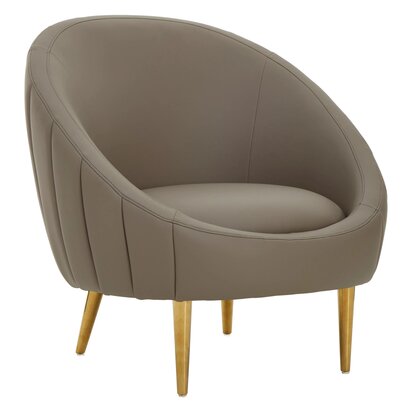 Emamore Brown Leather Effect Curved Cocoon Chair