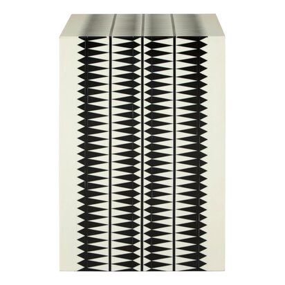 Beaenmont Black and White Resin Table and Stool