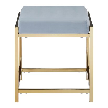 Allure Powder Blue Velvet And Gold Stool