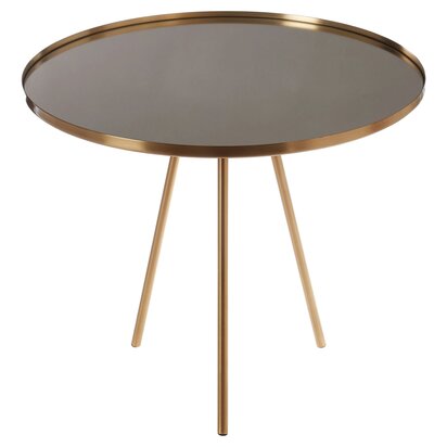 Unaercott Gold Finish Mirrored Top Side Table