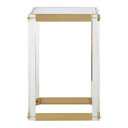 Priuria Side Table With Mirrored Top