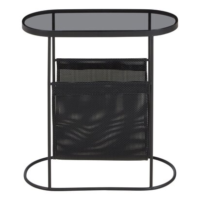 Glenoana Side Table With Grey Glass Top