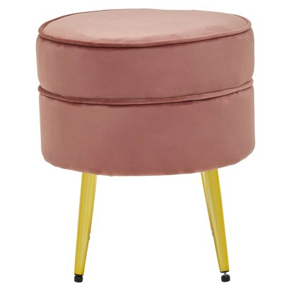Tamra Dusty Pink Velvet Bench with Gold Legs