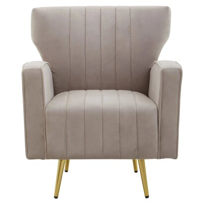 Tamra Beige Velvet Gold Base Chair