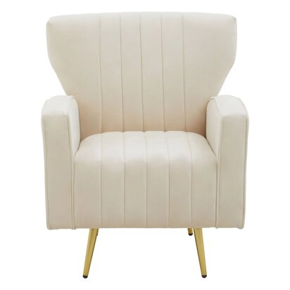 Tamra Beige Velvet Gold Base Chair