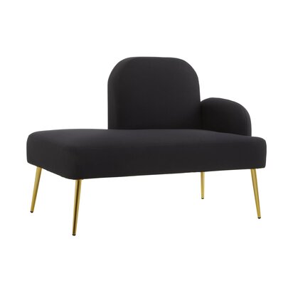 Hala Black Velvet and Rattan Armchair
