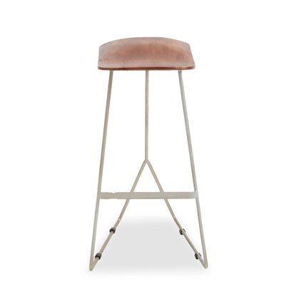 Nandri Acacia Wood and Antique Brass Bar Stool