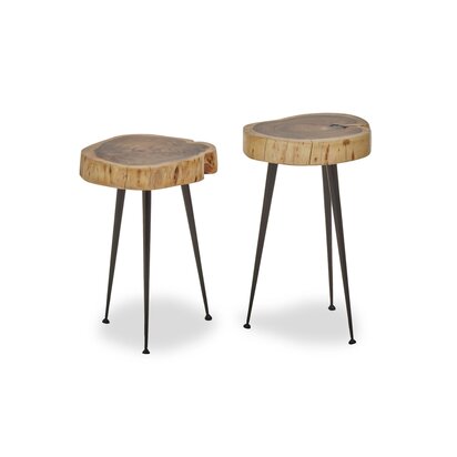Nandri Acacia Wood with Black Frame Bar Stool