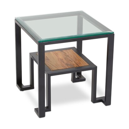 Cibo Hexagon Glass Coffee Table with Black Frame