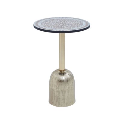 Inventivo Gold Flower Design Side Table