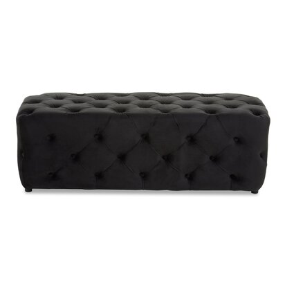 Alea Grey Velvet Button Tufted Bench